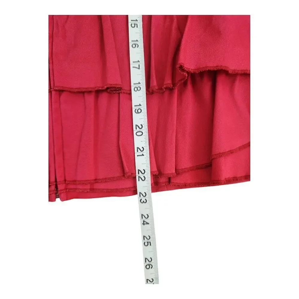 Giancarlo‎ Ferrari vintage red ruffle tiered womens jacket holidays sz 10